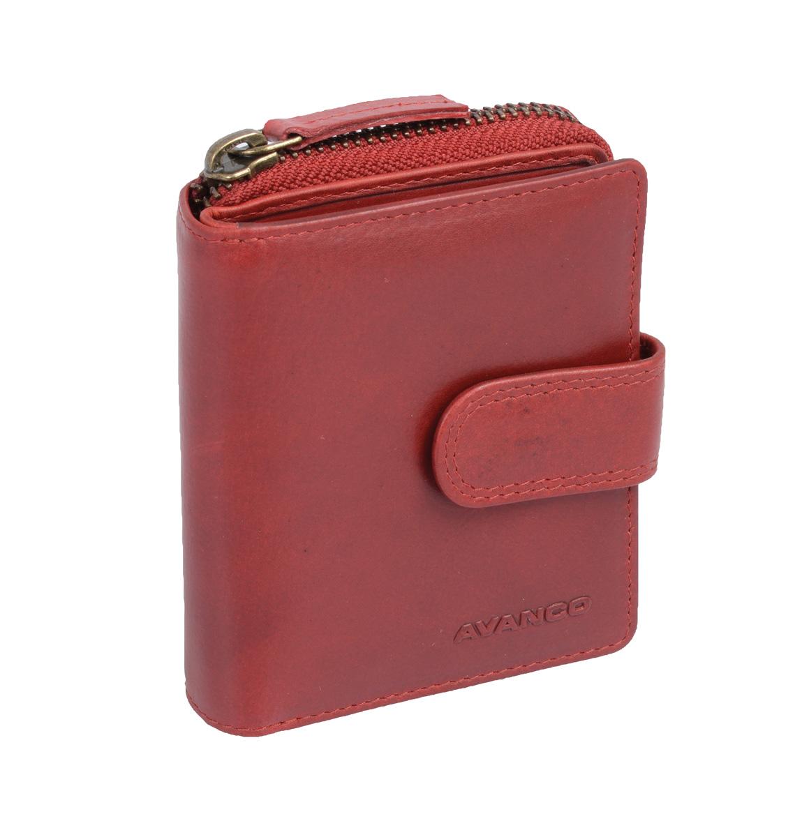 schicke Geldbörse Damen Leder Portemonnaie, cherry