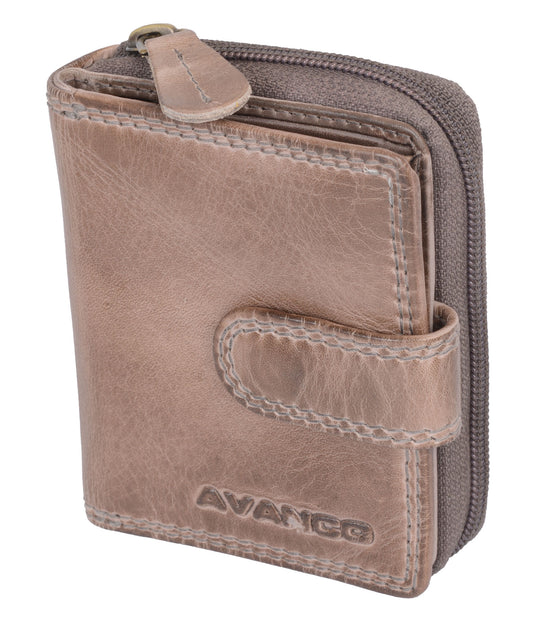 Leder Damenbörse, taupe