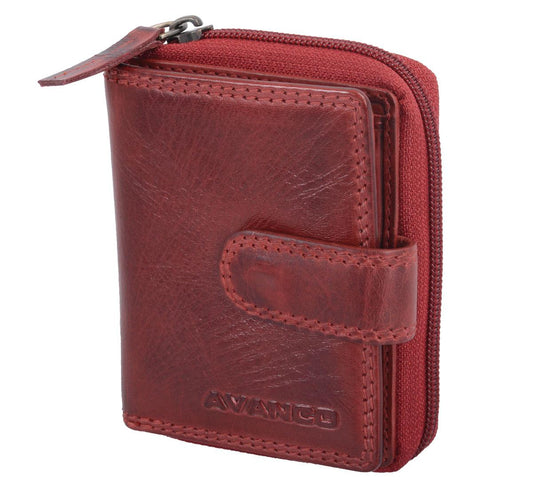 Leder Damenbörse, cherry 11,5x8,5x3 cm
