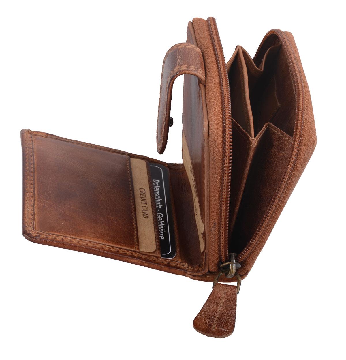Leder Damenbörse, braun