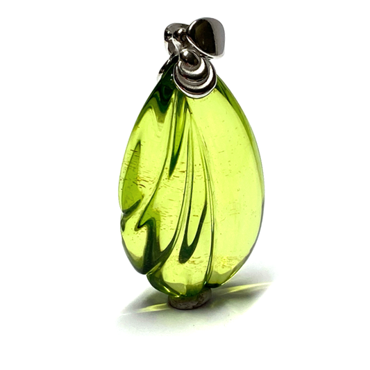 Anhänger 925/- Silber rhodiniert karibischer Bernstein Tropfen Schliff Kettenanhänger