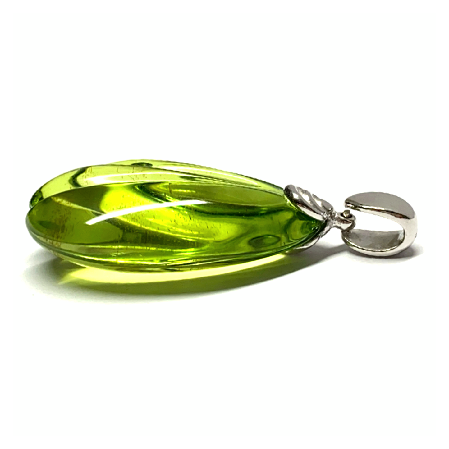 Anhänger 925/- Silber rhodiniert karibischer Bernstein Tropfen Schliff Kettenanhänger