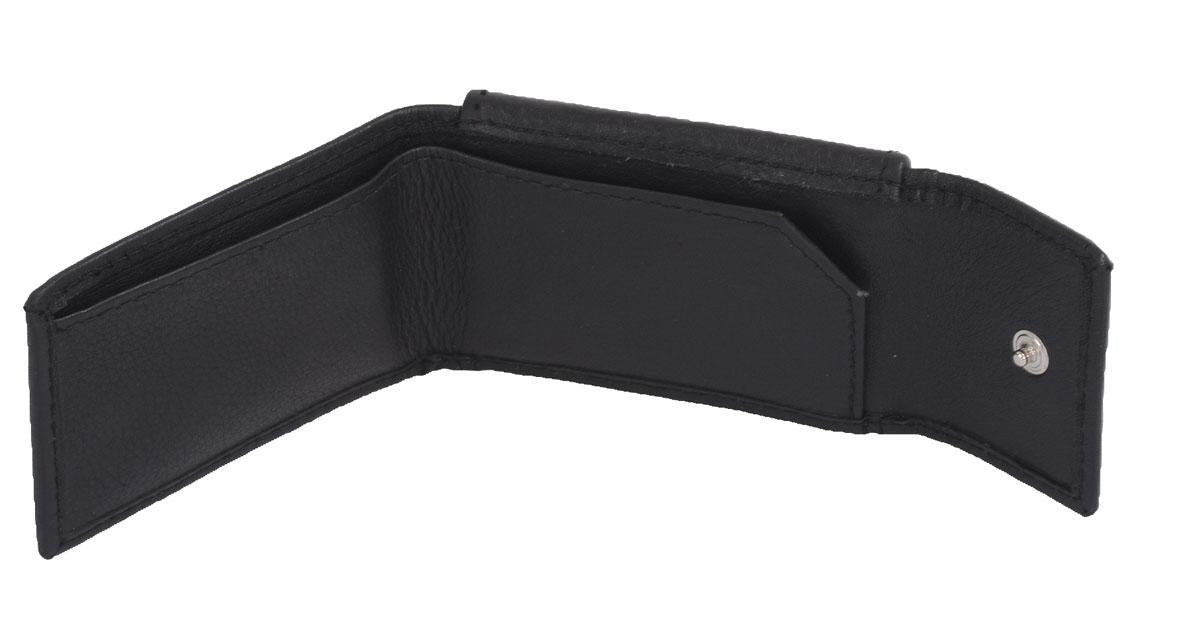 schwarze Minibörse 8x5cm Leder, Kleingeldbörse