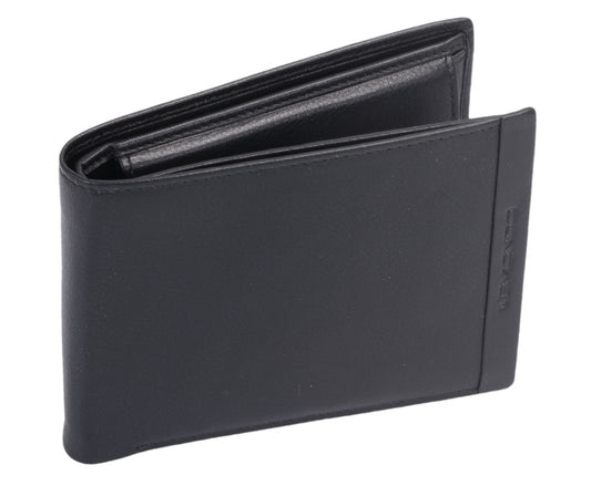 RFID Schutz Leder Scheintasche schwarz 12,5x10x2,5 cm