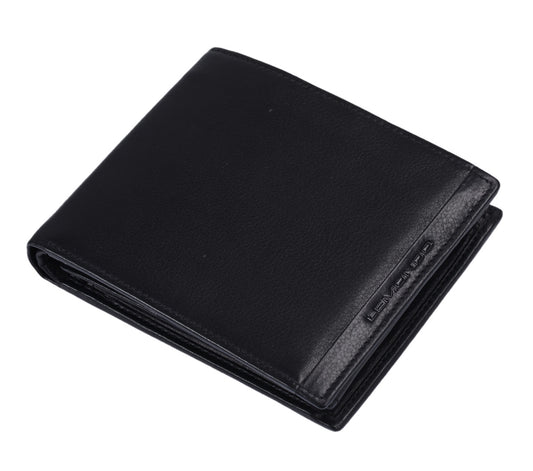 Herrenbörse Herren Geldbörse Leder querformat LEMONDO, schwarz  12,5x9,5x2,5cm
