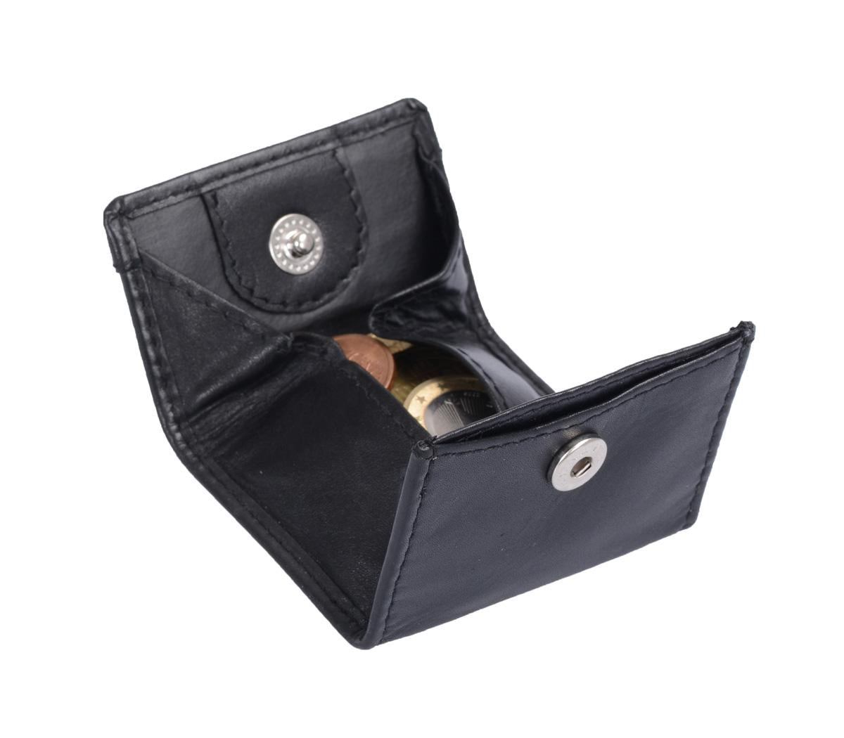 extra kleine Minibörse schwarz, Leder