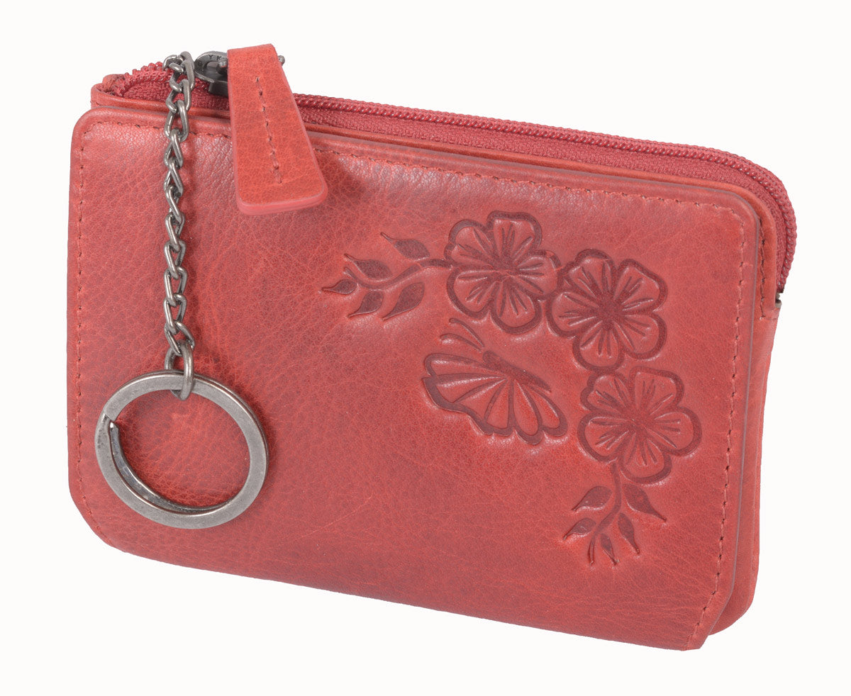 Schlüsseltasche rot – kompakt mit 2 Ringen von AVANCO