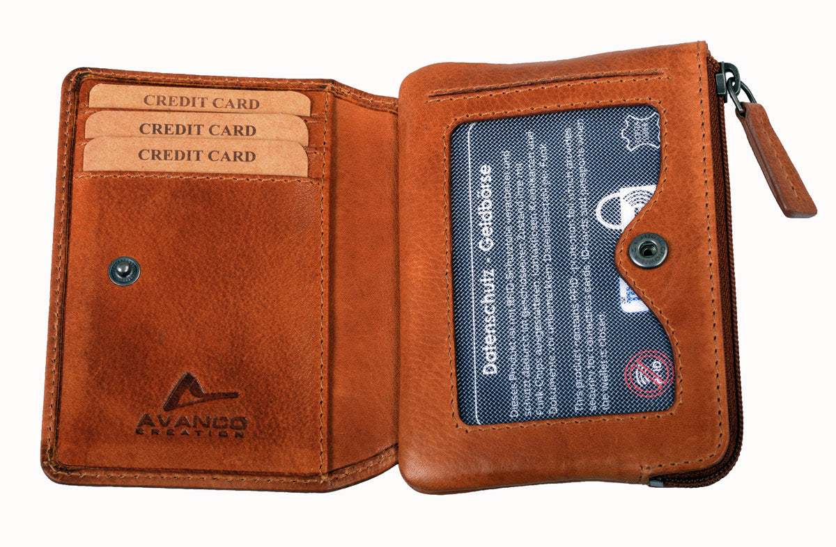 Schlüsseltasche AVANCO braun – Leder mit Kartenfächern & RFID-Schutz