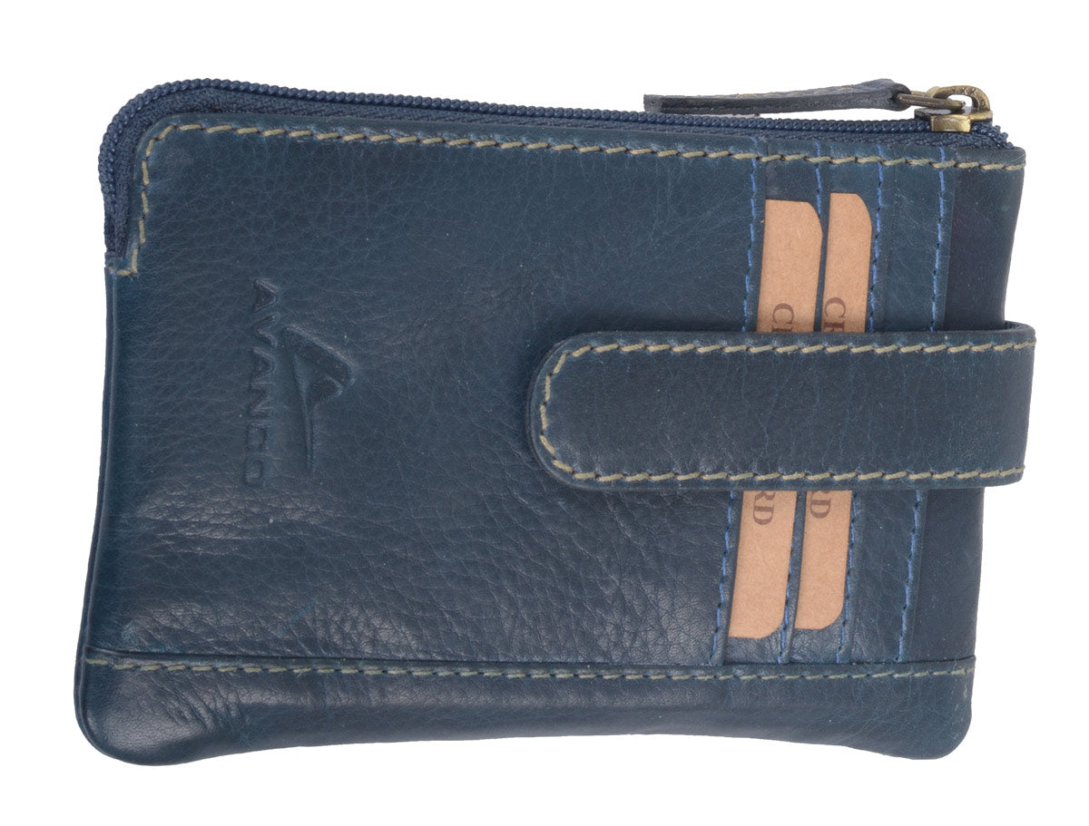 Echtleder Schlüsseltasche, blau