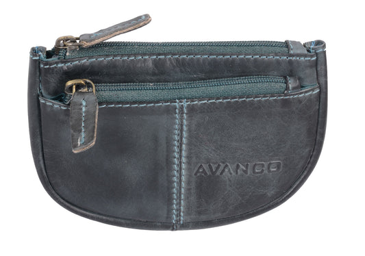 Leder Schlüsselmännchen grün – AVANCO Schlüsseltasche mit Frontfach