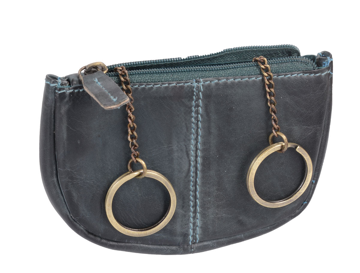 Leder Schlüsselmännchen grün – AVANCO Schlüsseltasche mit Frontfach
