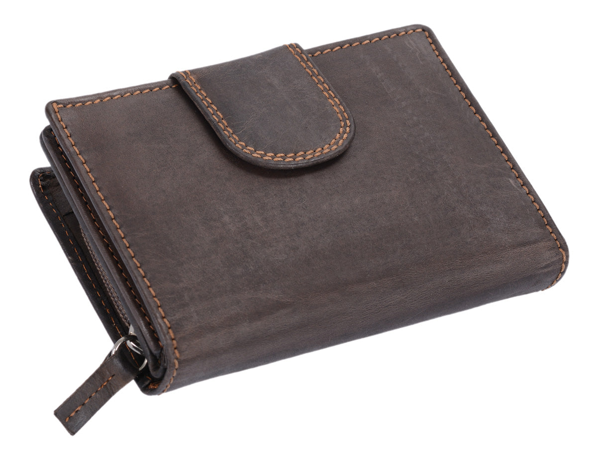 Leder Damenbörse HUNTER, dunkelbraun