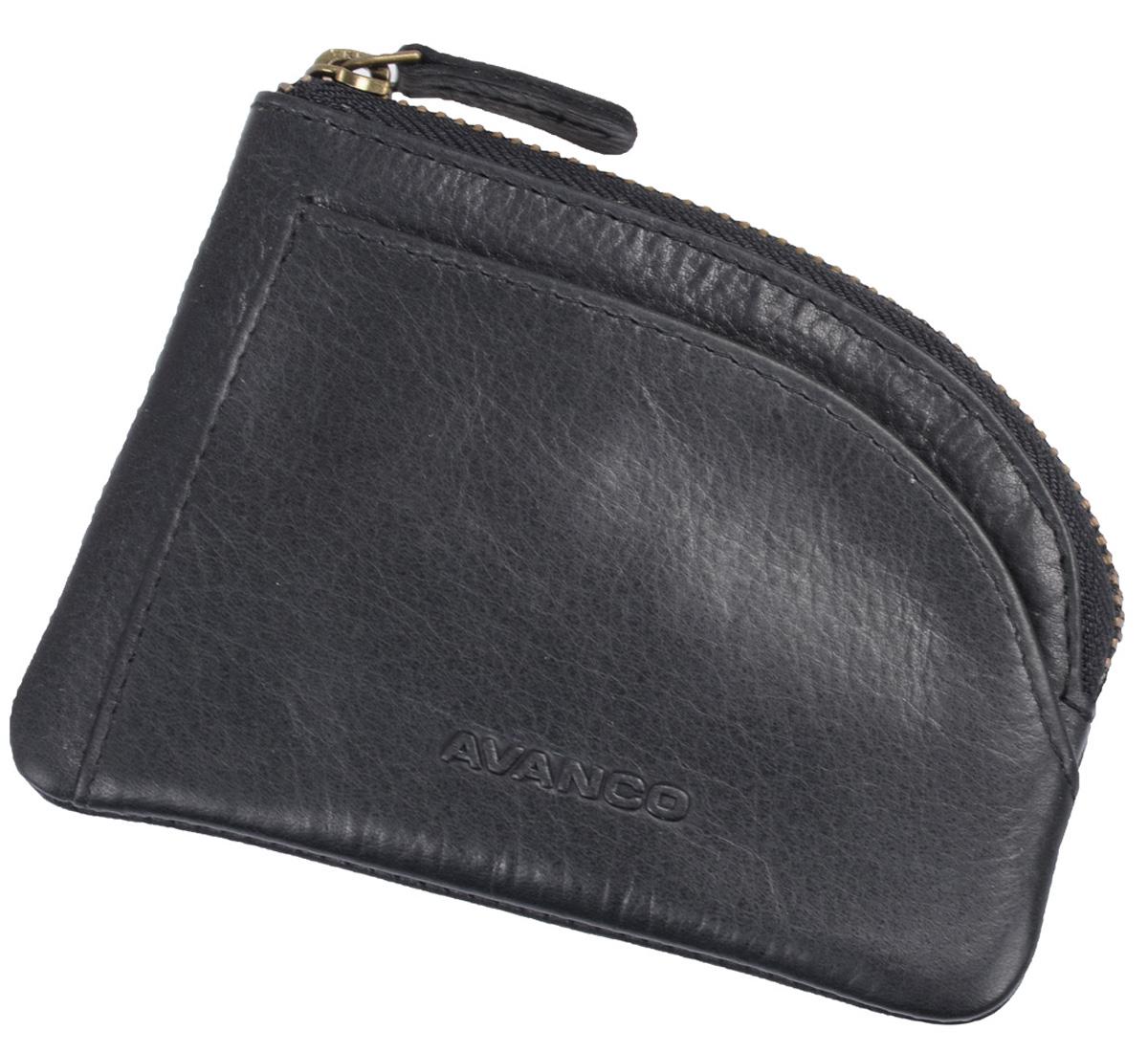 Leder Schlüsseltasche Schlüsselmäppchen, schwarz