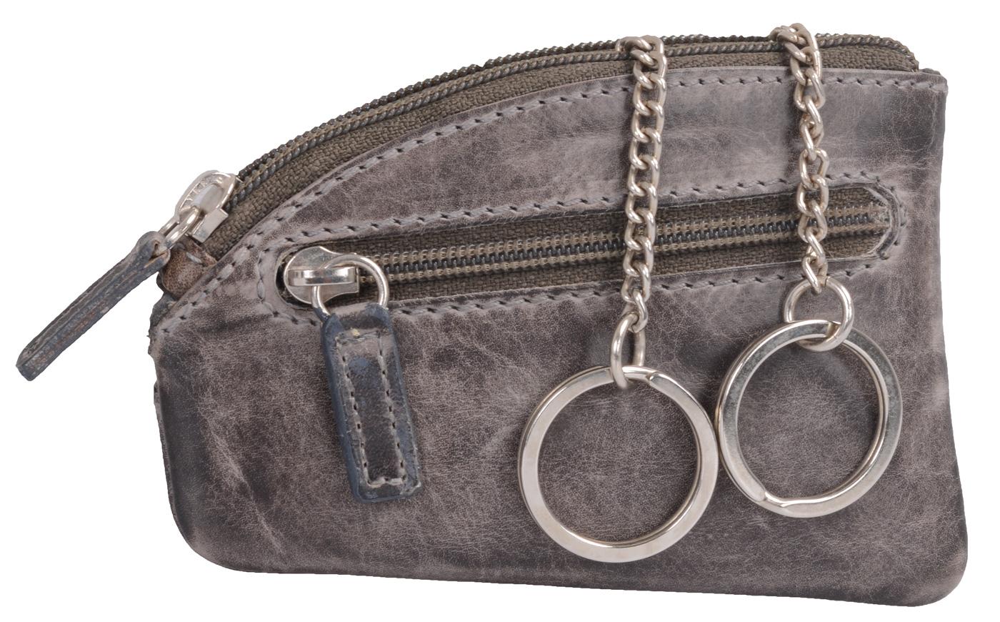 Echtleder Schlüsseltasche, taupe