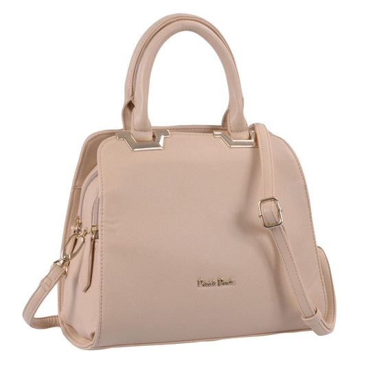 Daniele Donati Handtasche dunkelbeige mit 2 Henkeln und Schultergurt