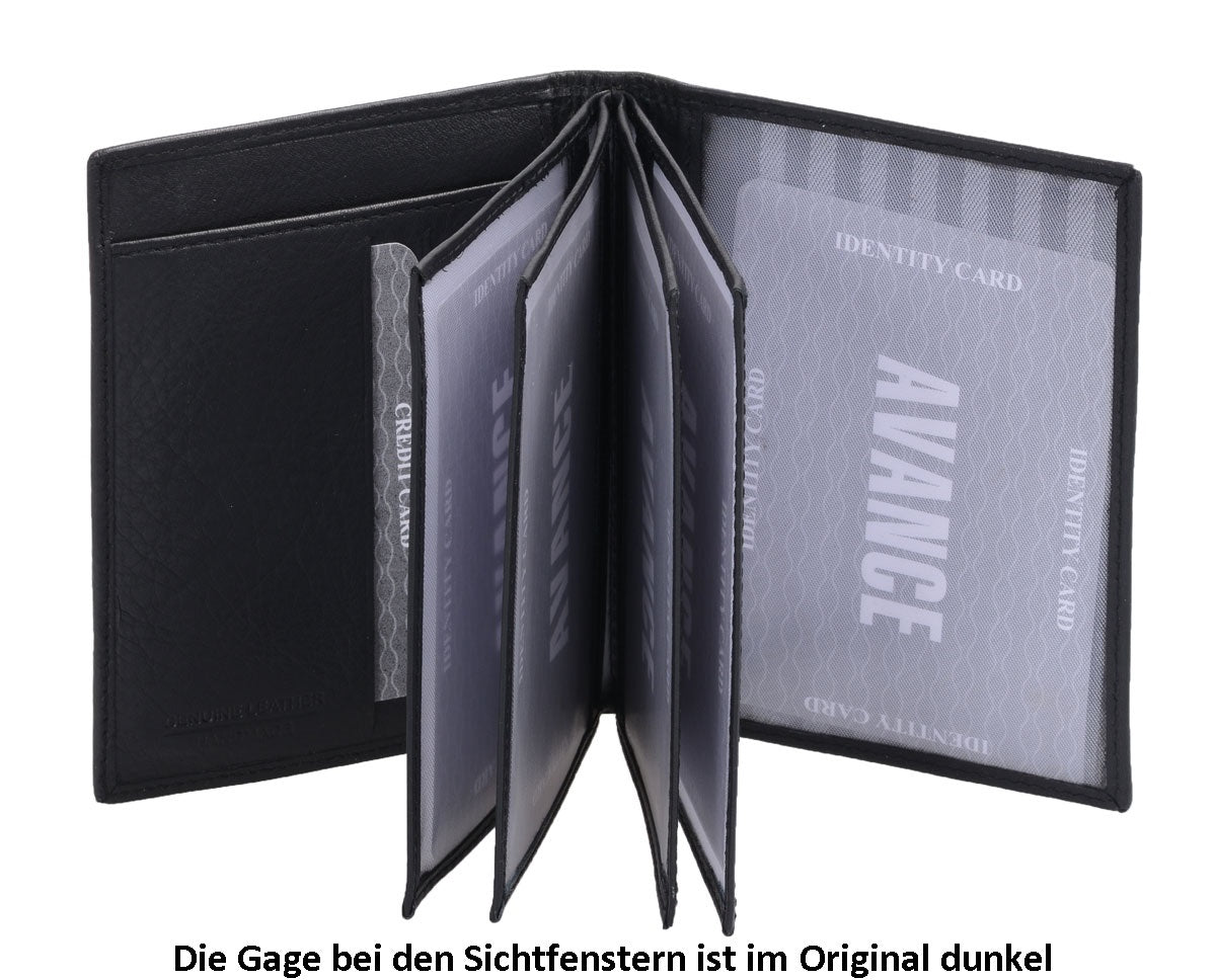 schwarze Ausweishülle buchform, Leder