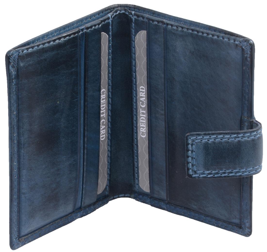 Kartenetui Kartenmäppchen Leder, blau