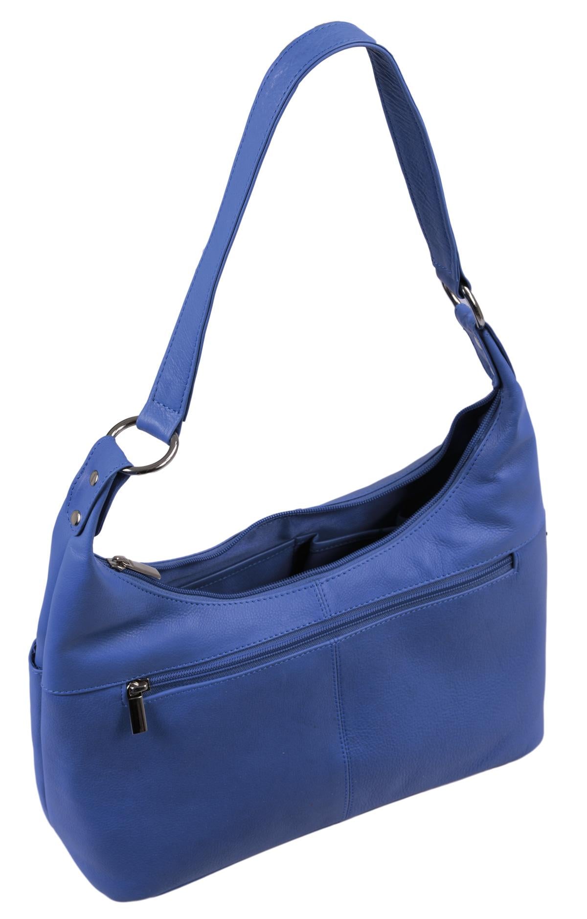 Echt Leder Handtasche LEMONDO mittelblau
