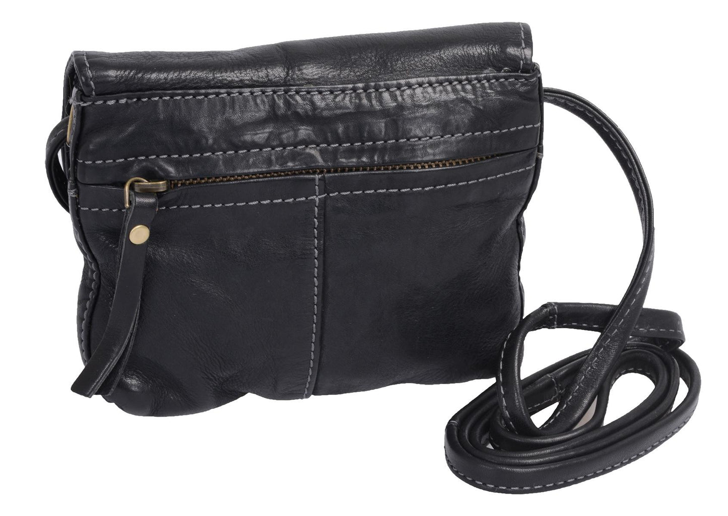 Handtasche Leder weich Damentasche, schwarz