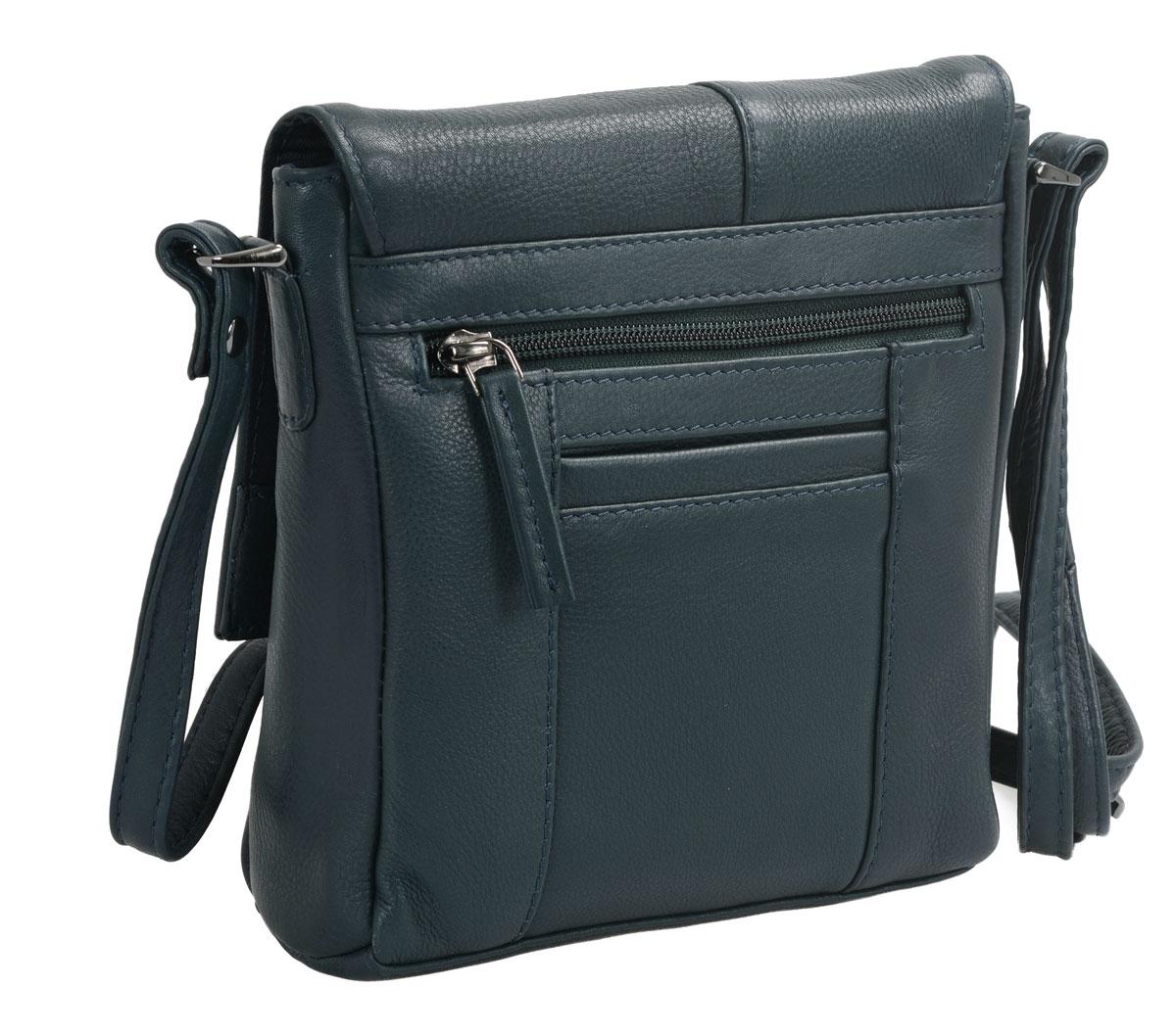 Petrolfarbene Wortmann Handtasche mit Außenfächern und Handyfach