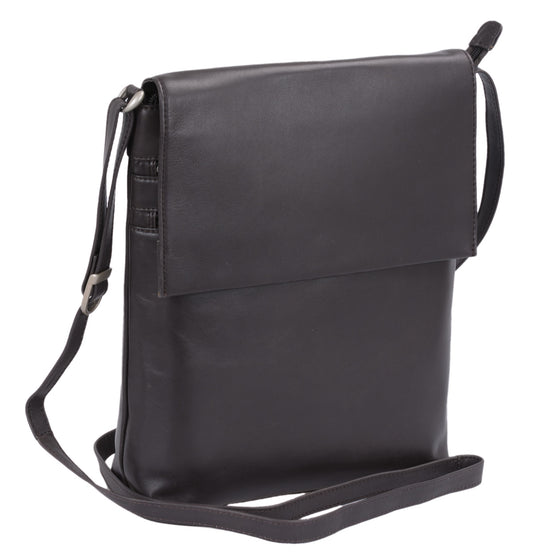 große hochformat Handtasche Leder weich LOUANA, dunkelgrau