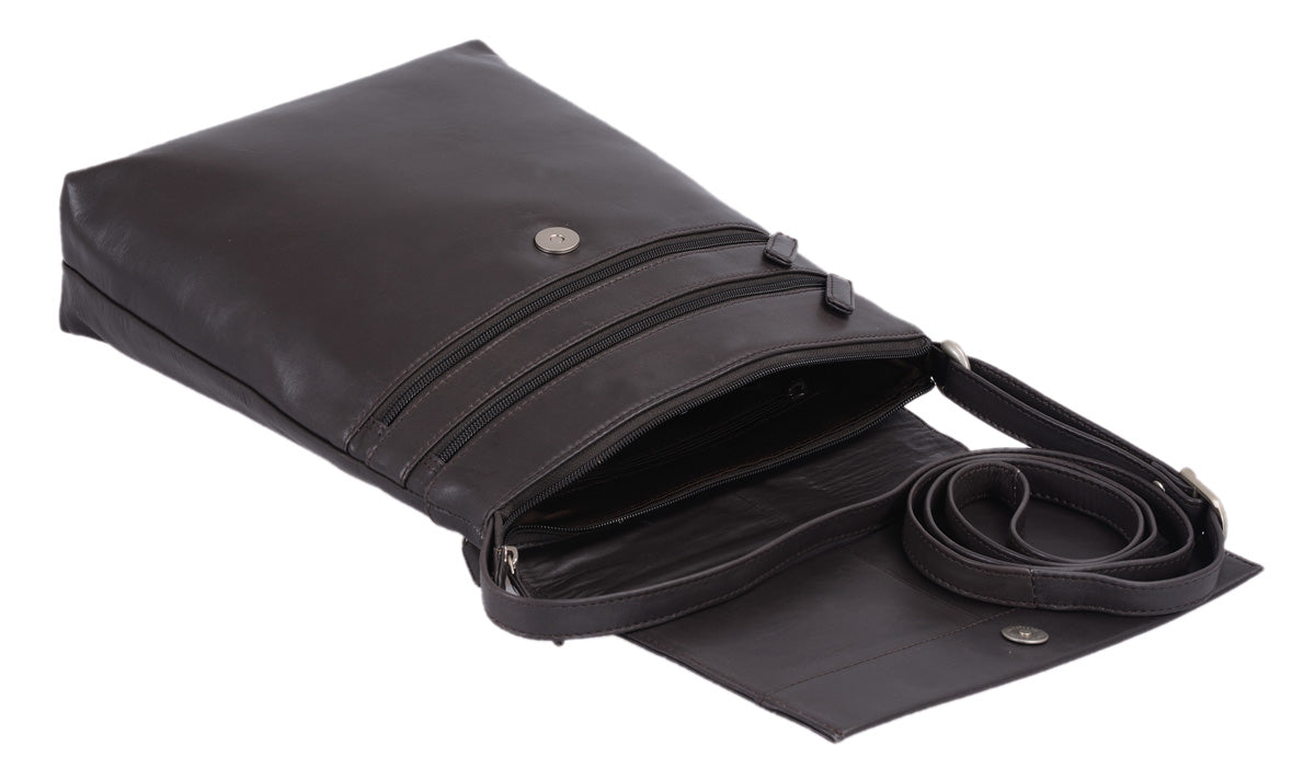 große hochformat Handtasche Leder weich LOUANA, dunkelgrau