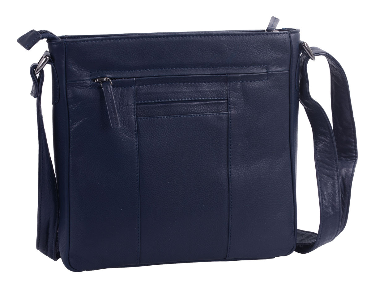 Lemondo Damen Lederhandtasche dunkelblau mit Schulterriemen