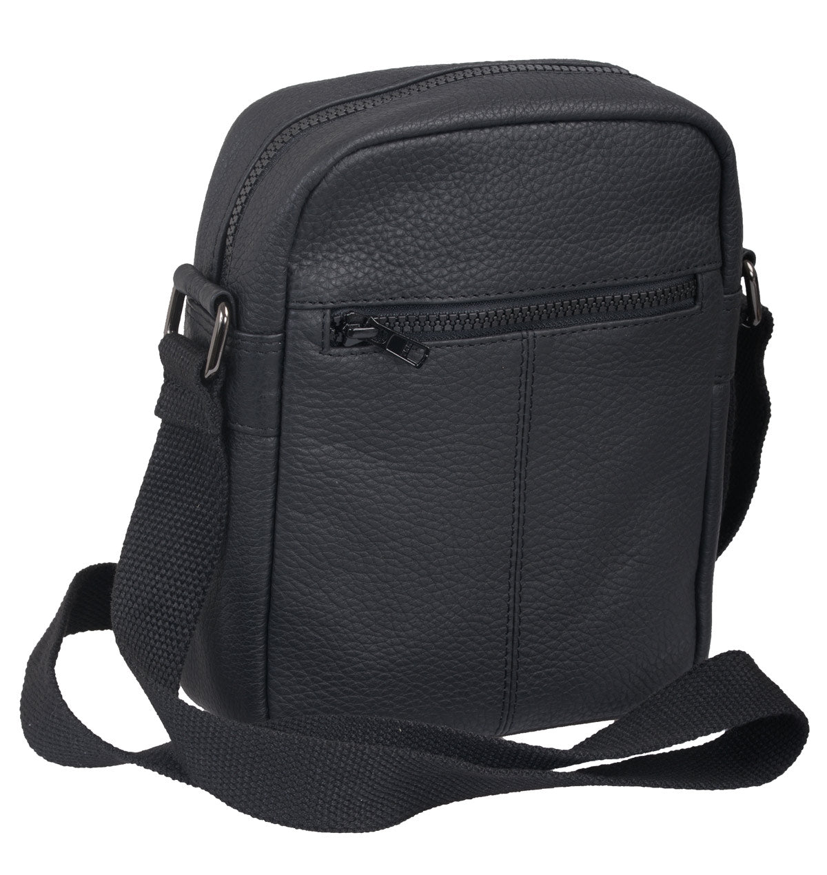 Schwarze Herren Tasche im handlichen Format mit Handyfach