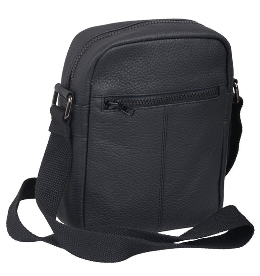Schwarze Herren Tasche im handlichen Format mit Handyfach