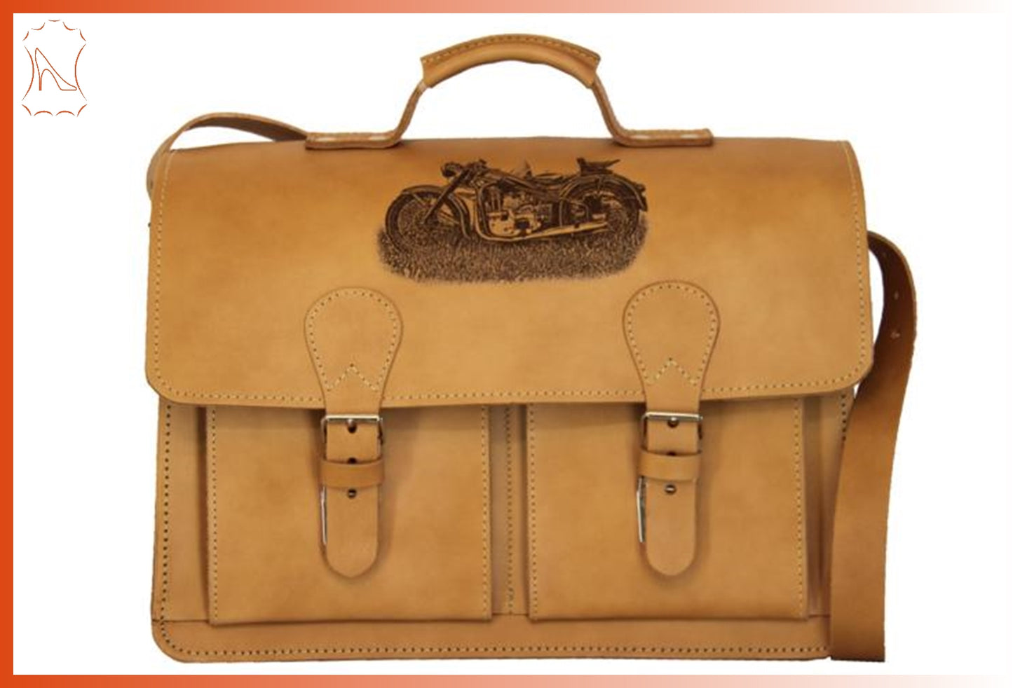 Thielemann' Ledertasche 40x28x7,5/7,5/7,5 - 3Fächer voll braun