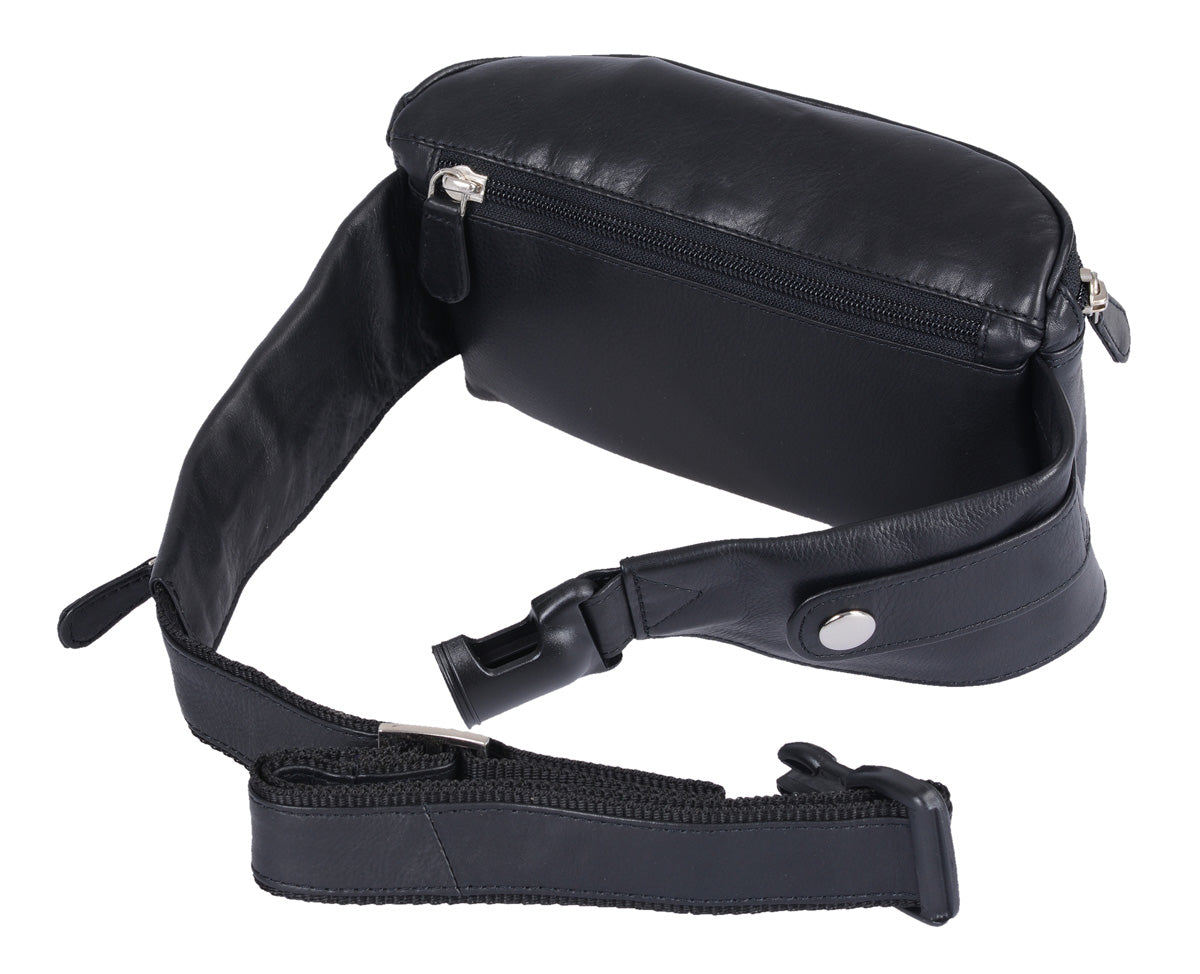 Schwarze Gürteltasche aus Leder – kompakt, praktisch und alltagstauglich