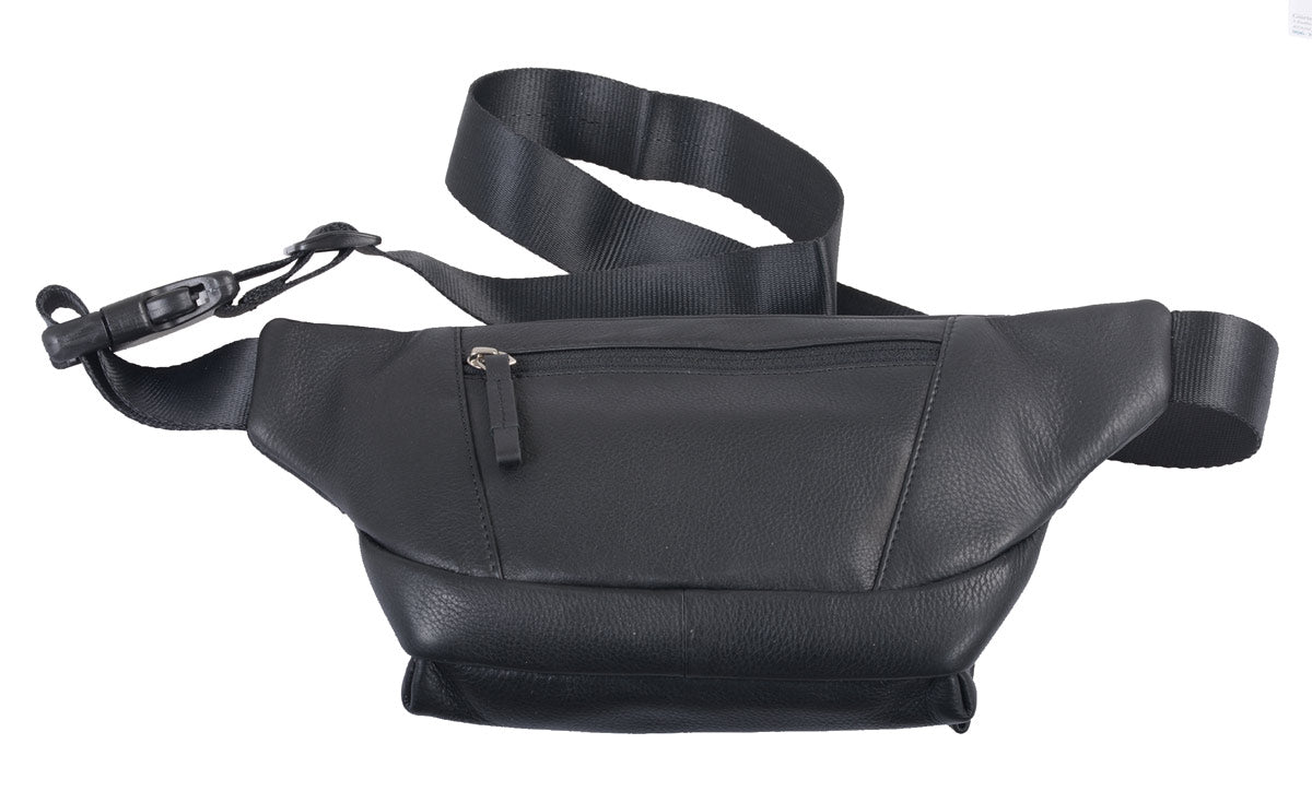 Echtleder Gürteltasche, schwarz