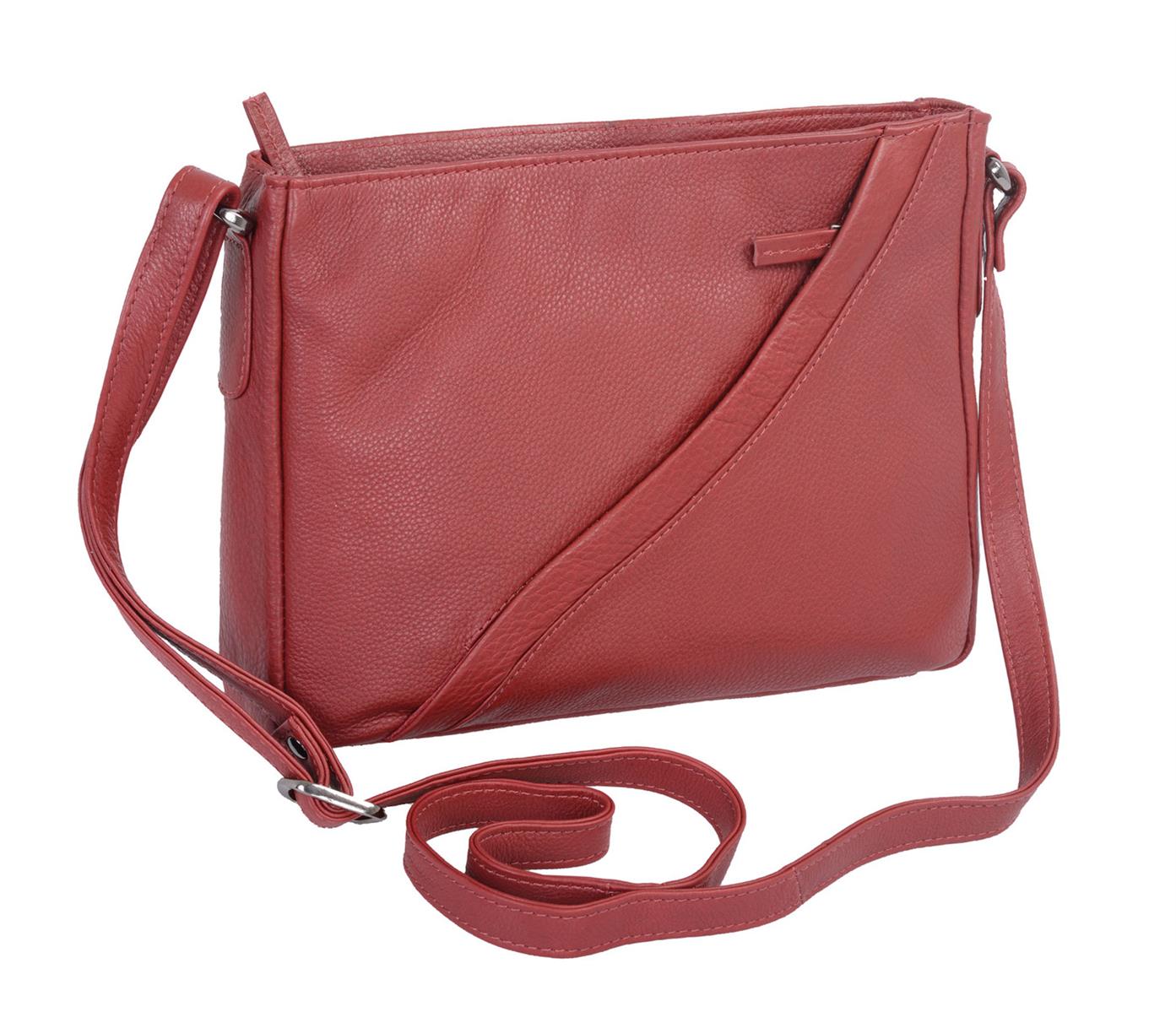 Damen Handtasche rot mit langem verstellbarem Tragegurt