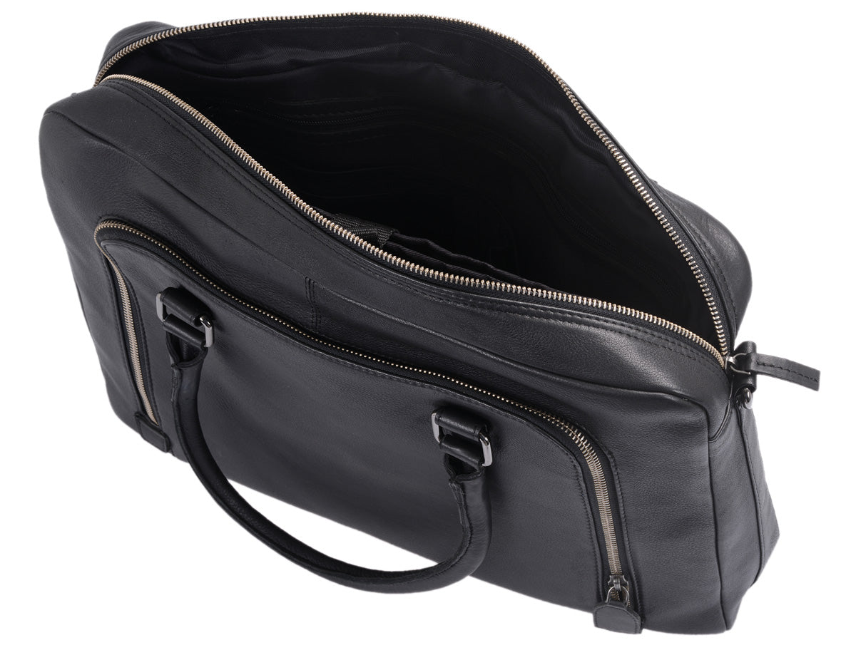 Aktentasche BÜFFELLEDER, schwarz