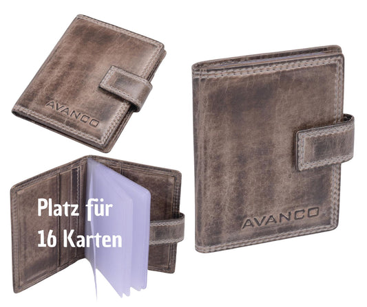 Kartenetui taupe Leder – Kreditkartenhülle mit Sichtfächern