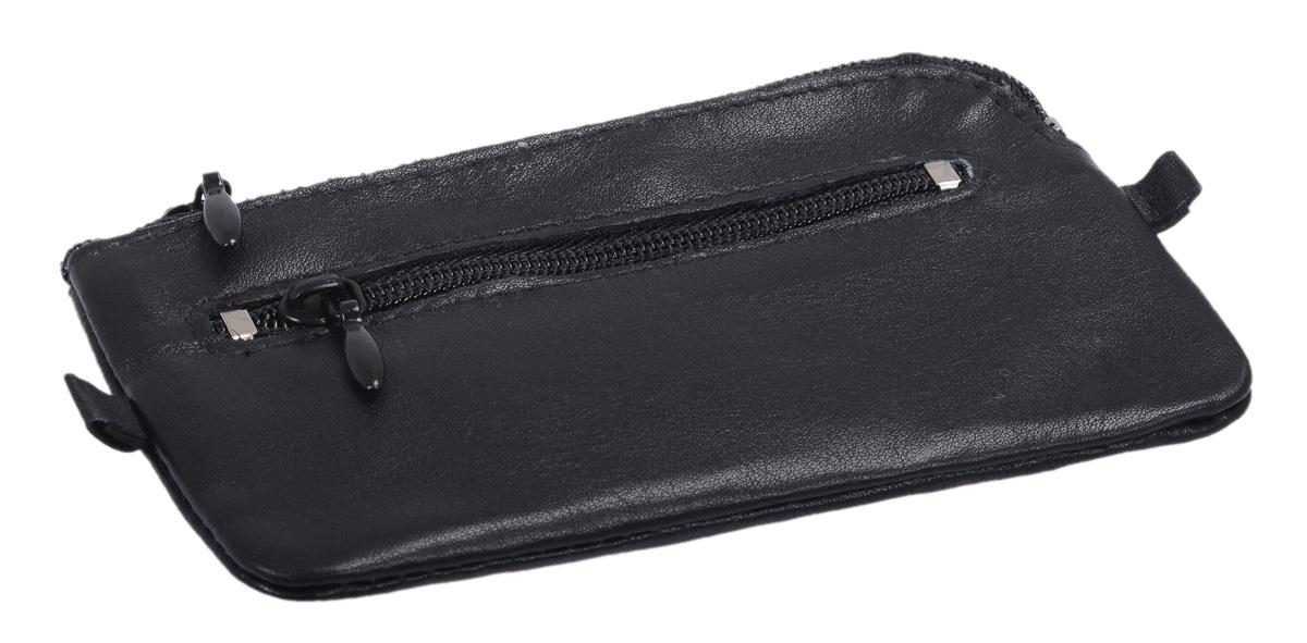 preisgünstige schwarze Schlüsseltasche, Leder