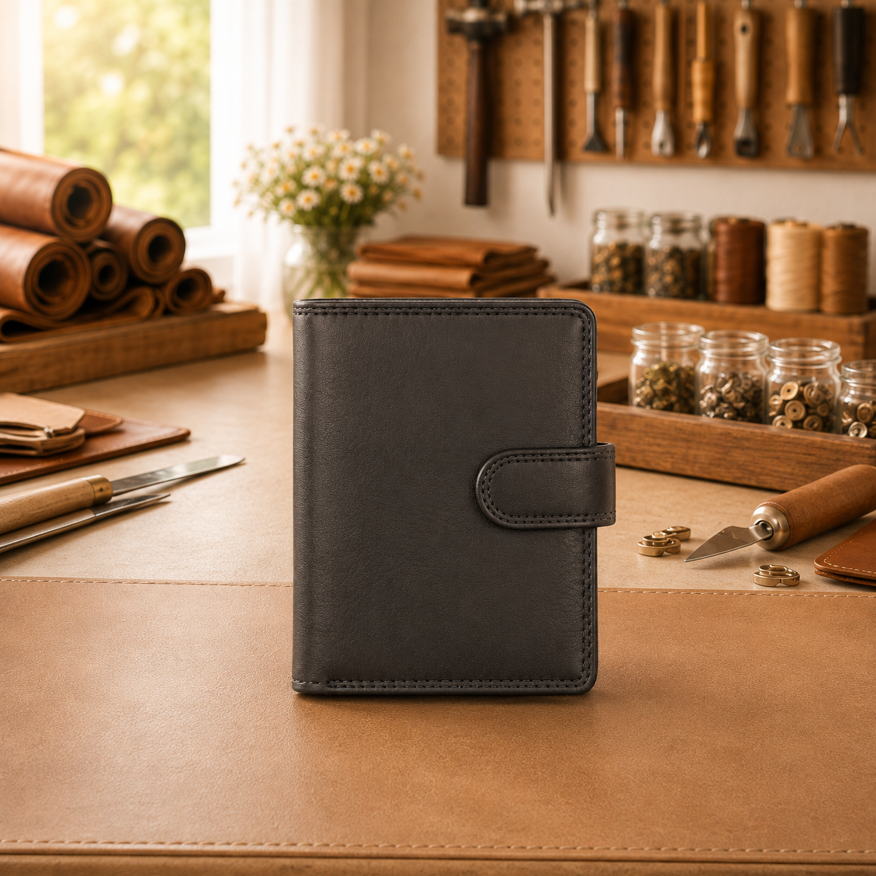 Herrenbörse Herren Geldbörse Leder Brieftasche Kombibörse  CM, mit Lasche schwarz