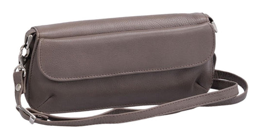 Clutch Cilinie grau, Leder Lederclutch