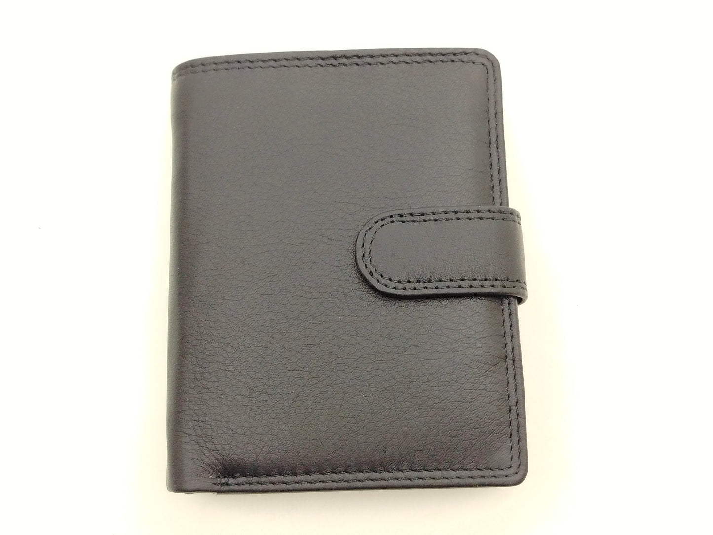Herrenbörse Herren Geldbörse Leder Brieftasche Kombibörse  CM, mit Lasche schwarz
