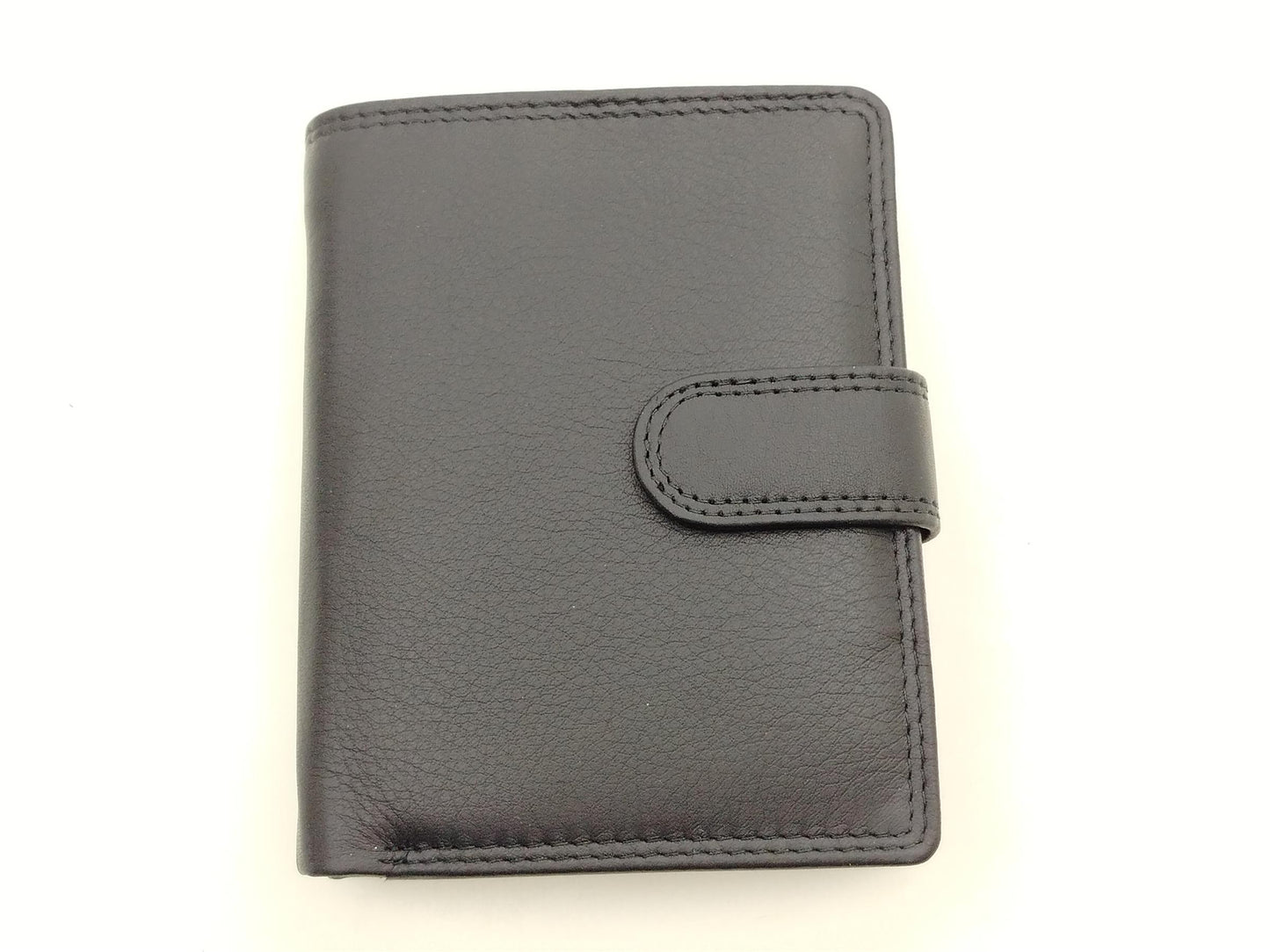 Herrenbörse Herren Geldbörse Leder Brieftasche Kombibörse  CM, mit Lasche schwarz