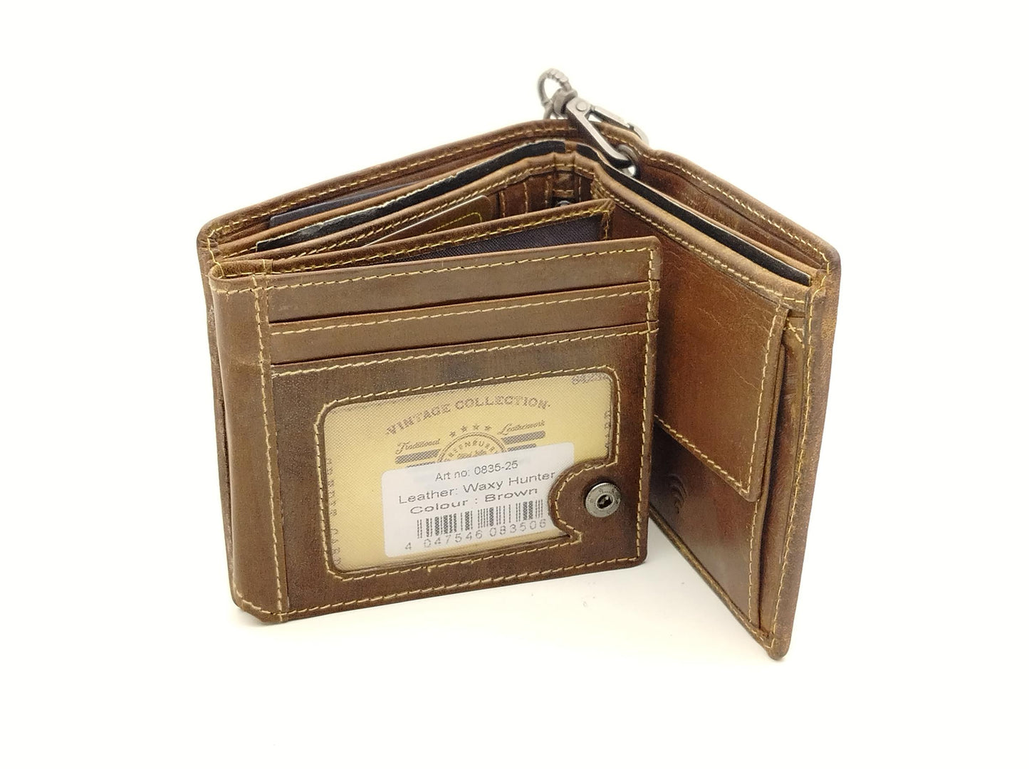 Hochwertige Herren Geldbörse aus Leder mit Kette Motorrad Prägung- Vintage Cafe-Racer, RFID - 12x10cm