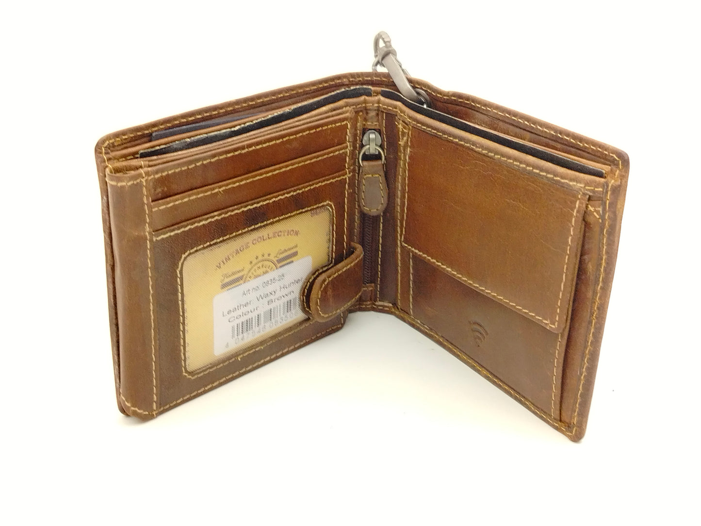 Hochwertige Herren Geldbörse aus Leder mit Kette Motorrad Prägung- Vintage Cafe-Racer, RFID - 12x10cm