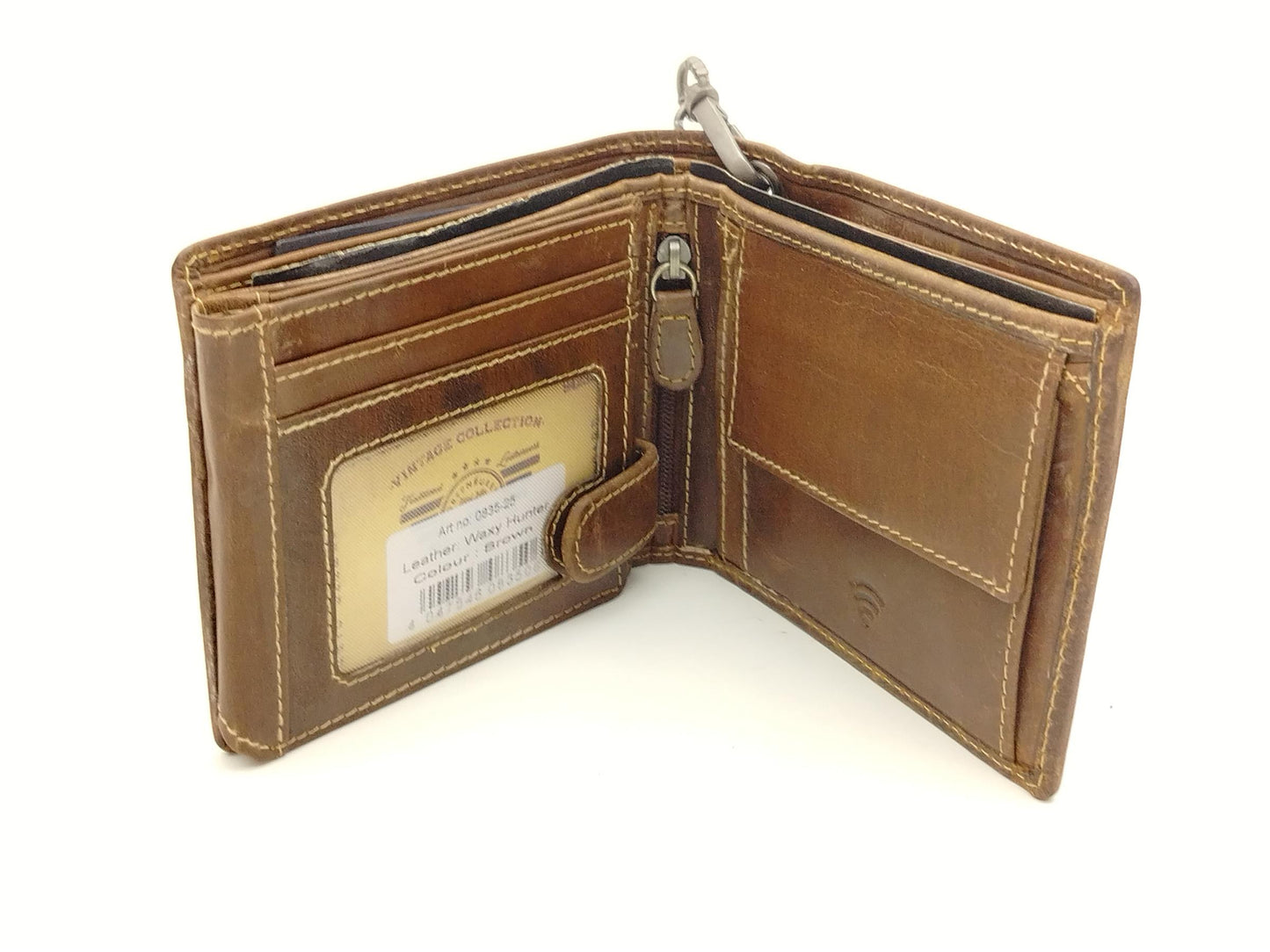 Hochwertige Herren Geldbörse aus Leder mit Kette Motorrad Prägung- Vintage Cafe-Racer, RFID - 12x10cm