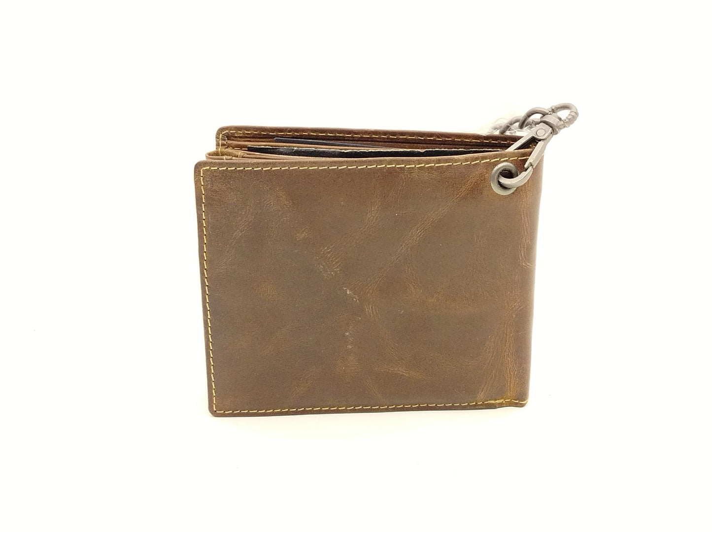 Hochwertige Herren Geldbörse aus Leder mit Kette Motorrad Prägung- Vintage Cafe-Racer, RFID - 12x10cm