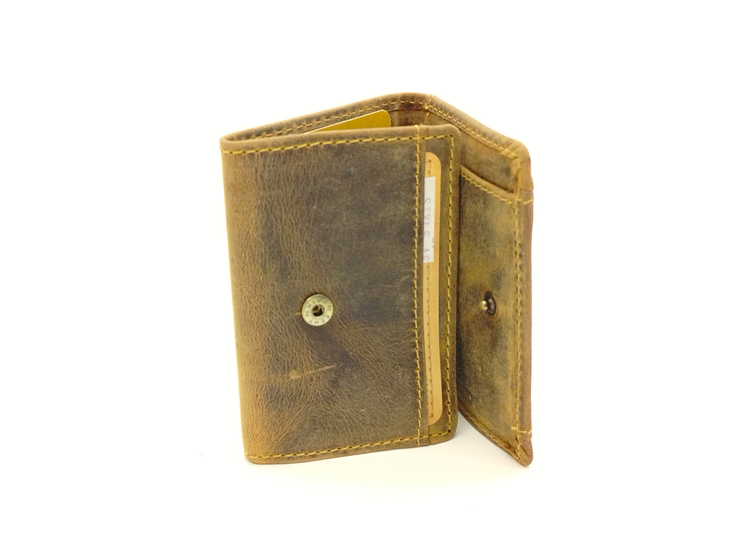 Vintage original Minibörse Leder mit elastischem Kartenfach