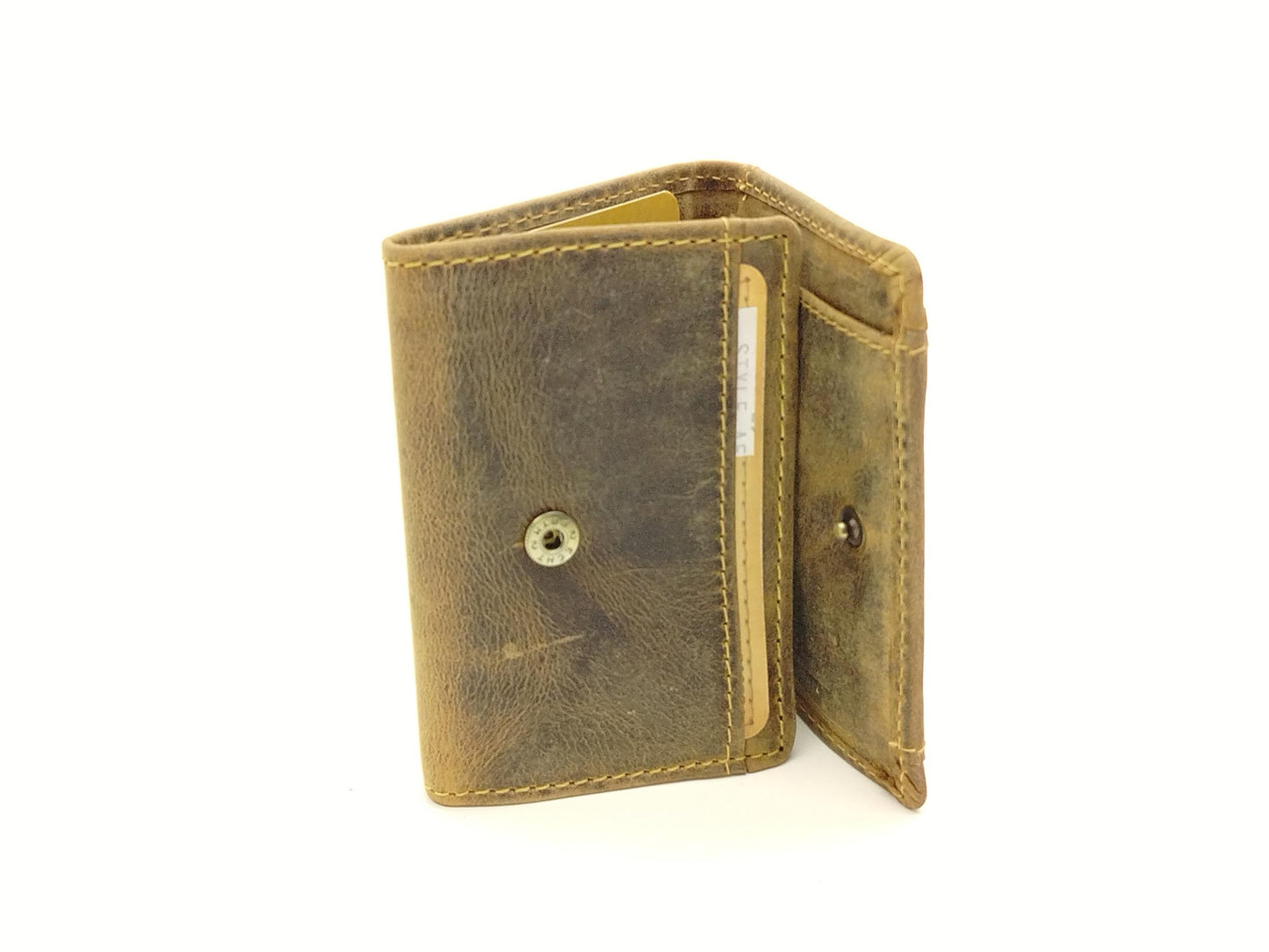 Vintage original Minibörse Leder mit elastischem Kartenfach