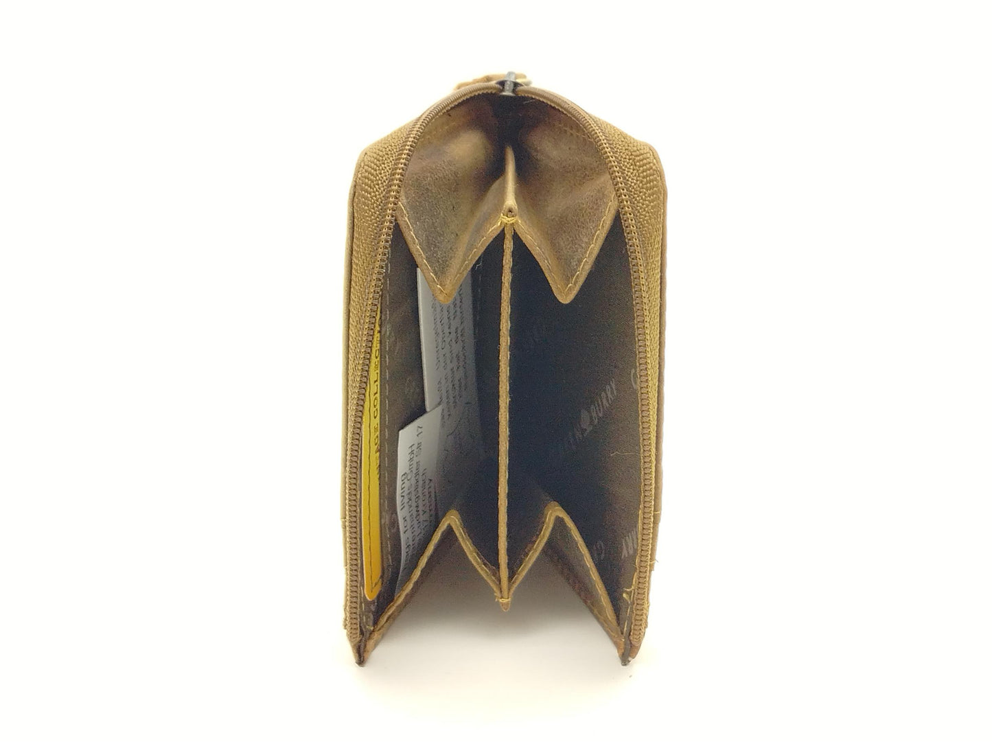 Mini Geldbörse Leder klein – Karten- und Münzbörse mit Reißverschluss, XS Portemonnaie Vintage Look braun