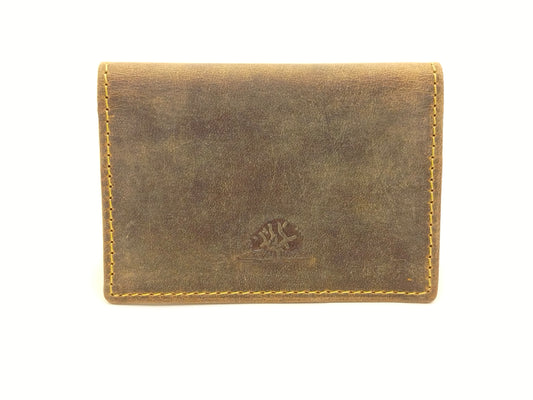 Visitenkartenetui Leder braun – kompaktes Kartenetui Vintage aus Rindleder, auch als kleine Geldbörse nutzbar