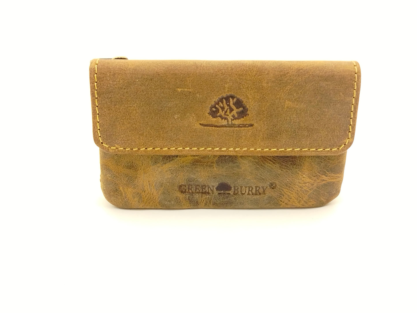 Schlüsselbörse Leder Vintage braun – Schlüsselmäppchen mit Reißverschluss, Kartenfächern & Kette aus Rindleder