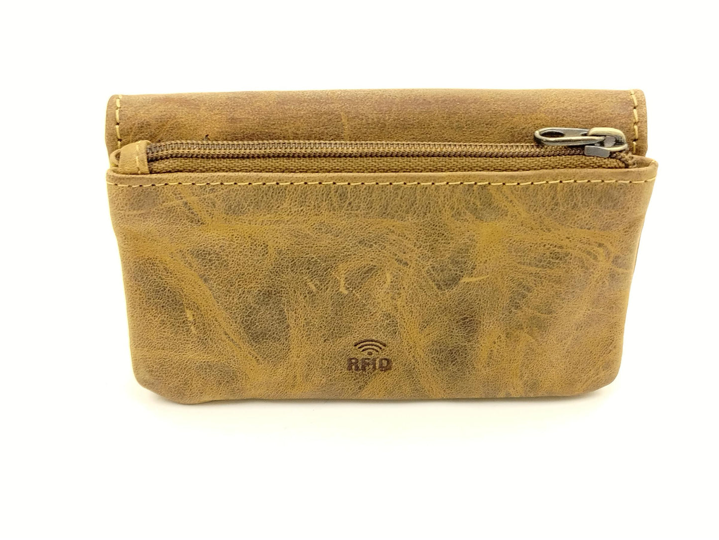 Schlüsselbörse Leder Vintage braun – Schlüsselmäppchen mit Reißverschluss, Kartenfächern & Kette aus Rindleder